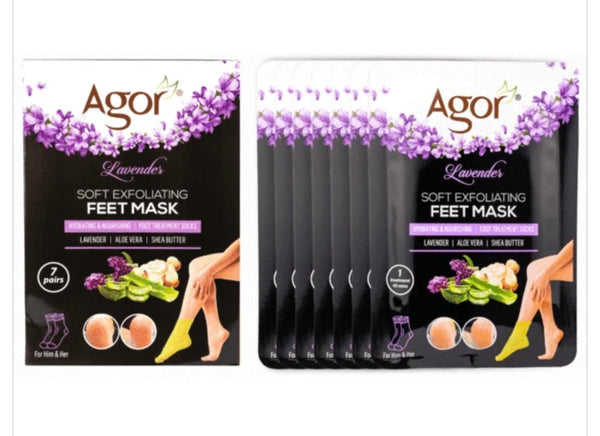 AGOR LAVENDER SOFT EXFOLIATING FEET MASK (7PAIRS)